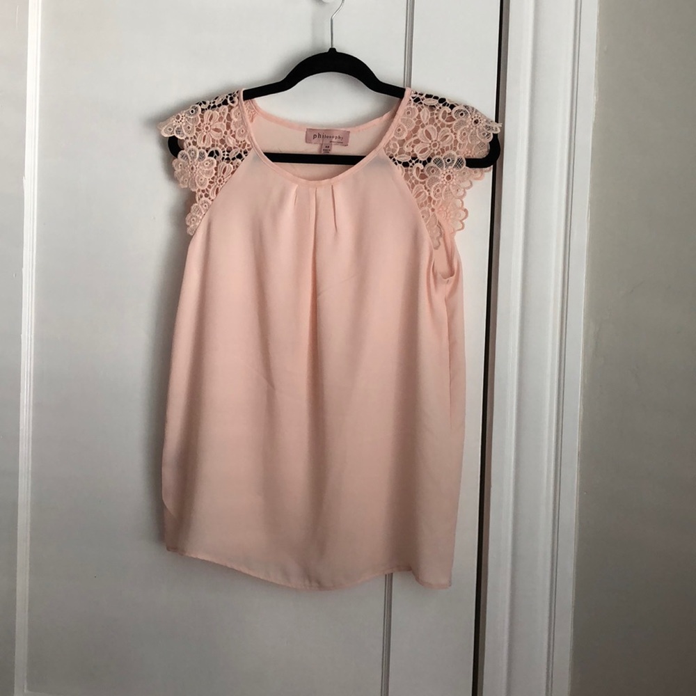 Philosophy short sleeve blouse blush XS
